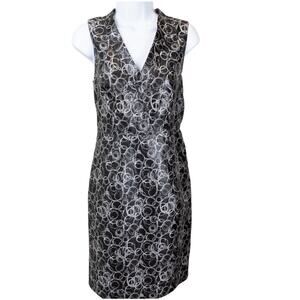 Vera Wang Lavender Label Black Gray Bubble Sheath Dress 4